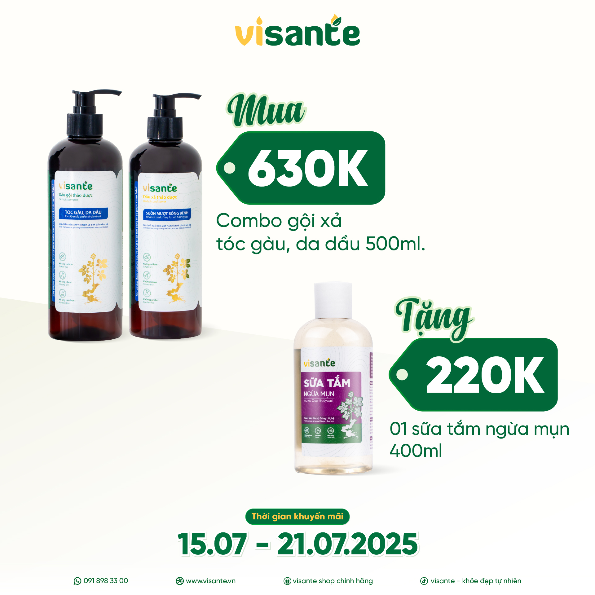 Combo gội xả dành cho tóc gàu da dầu