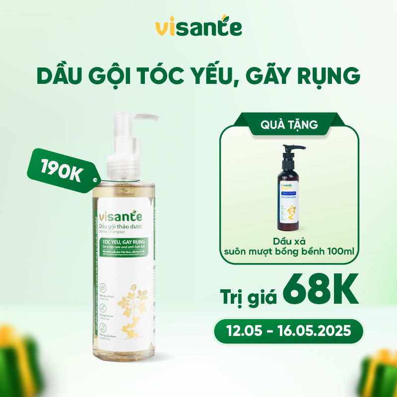 Dầu gội thảo dược phù hợp tóc yếu, gãy rụng - 250 ml