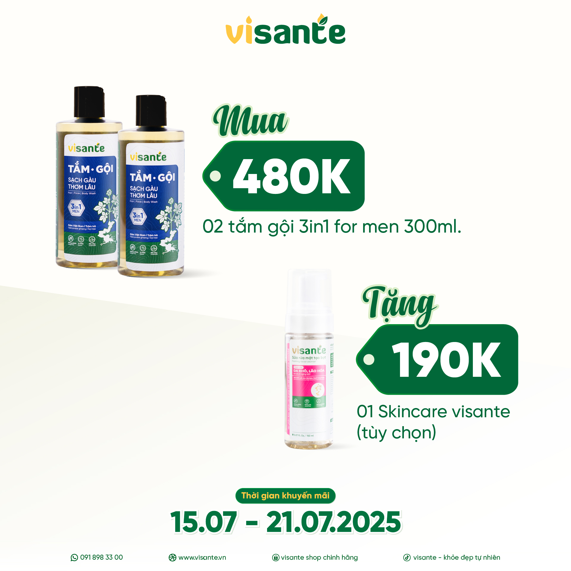 Tắm gội 3IN1 dành cho nam - 300 ml