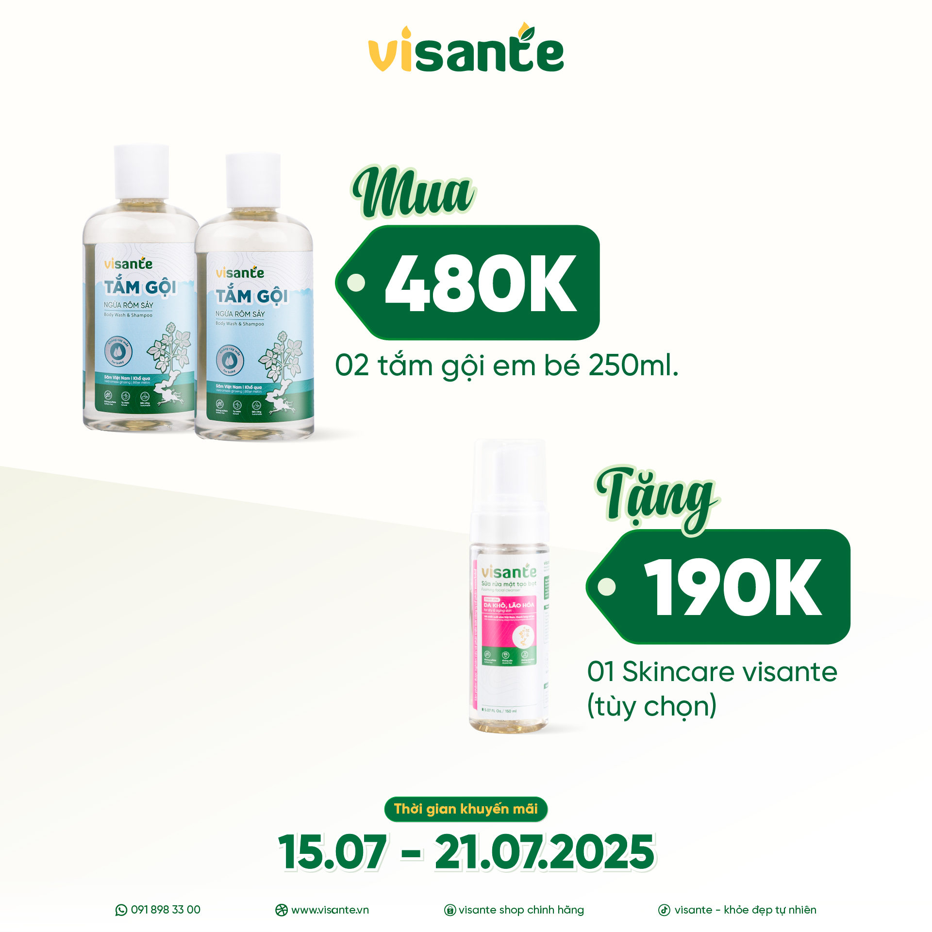 Tắm gội ngừa rôm sảy dành cho trẻ em - 250 ml