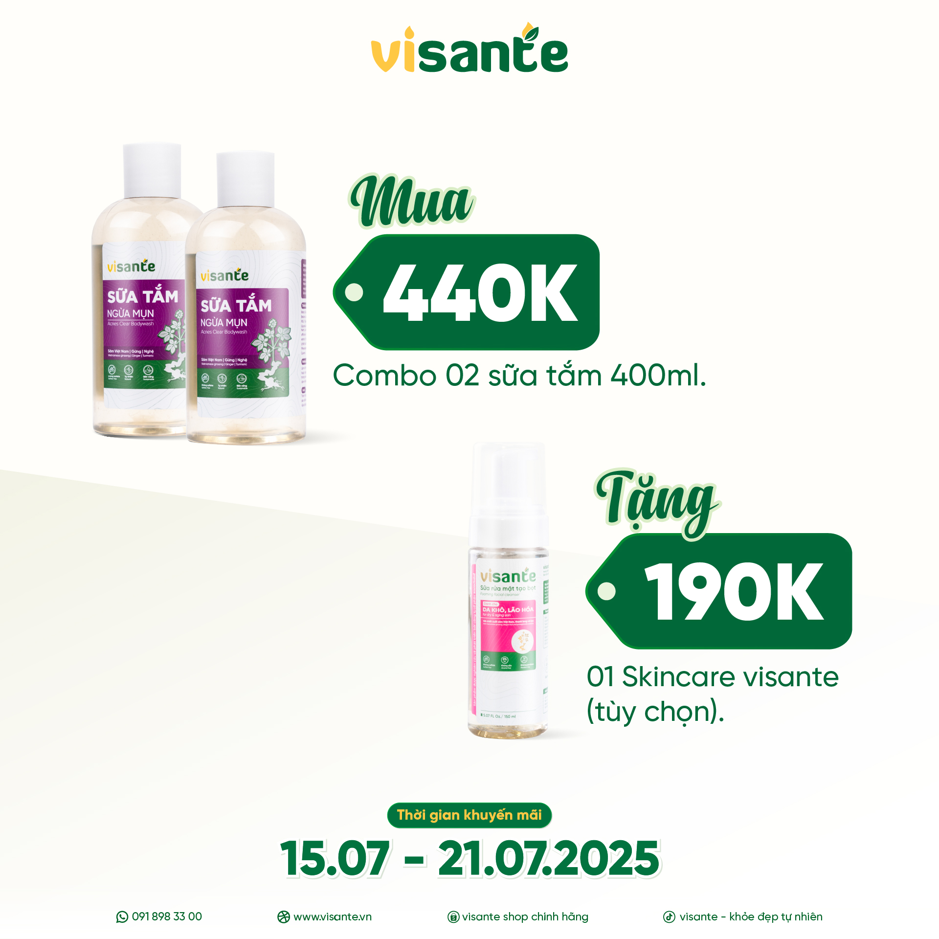 Sữa tắm ngừa mụn - 400 ml