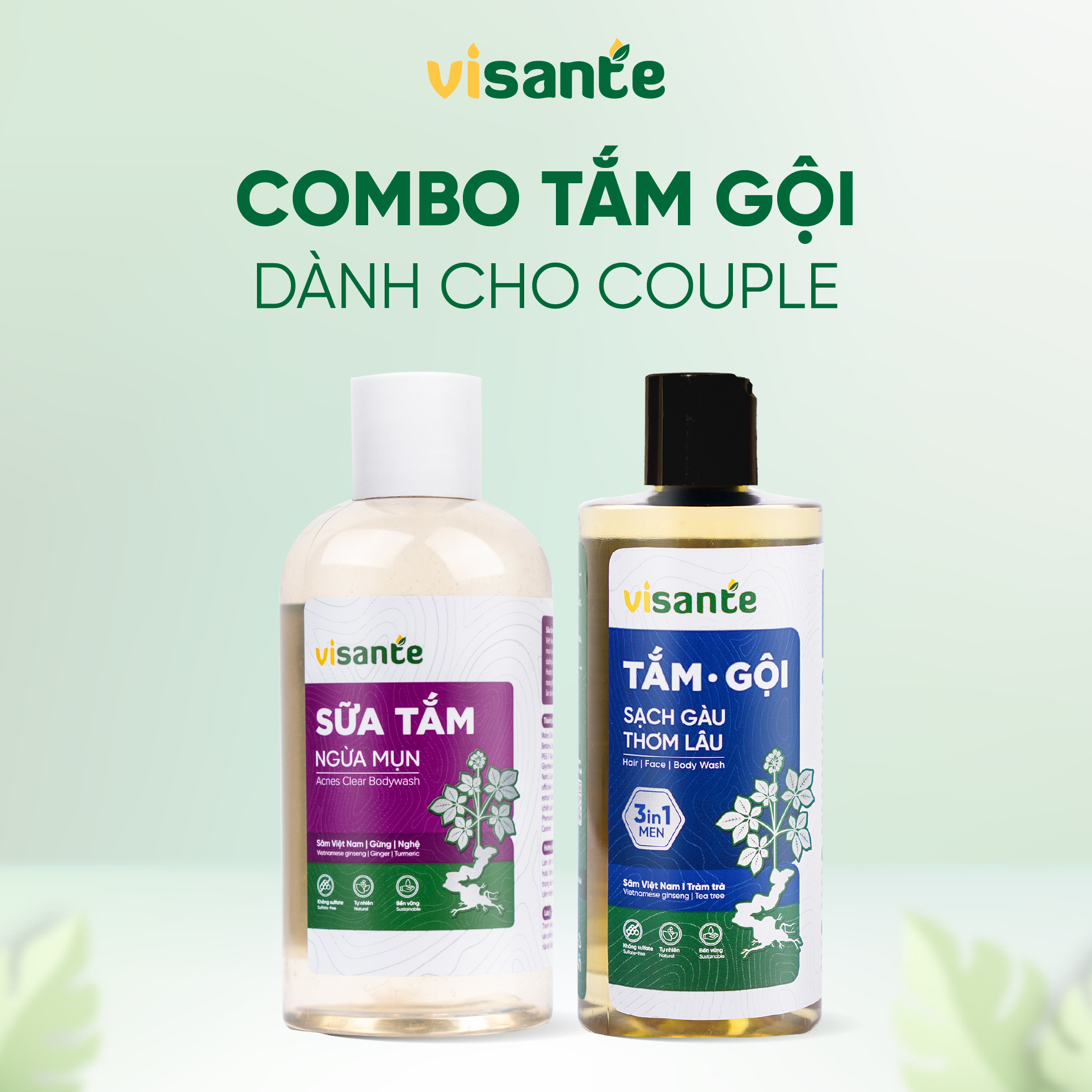 Combo Tắm gội 3IN1 dành cho nam & Sữa tắm ngừa mụn (Fullsize)