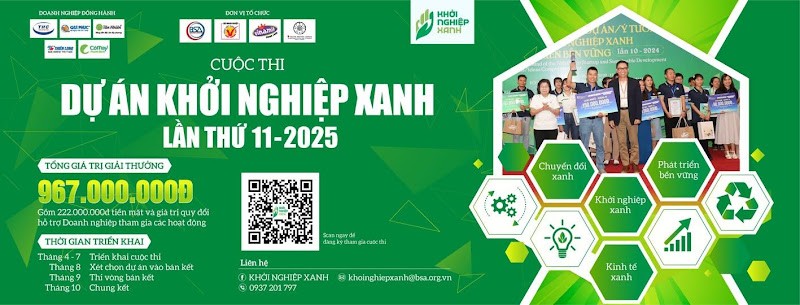 Banner Cuộc thi Dự án Khởi nghiệp Xanh lần thứ 11